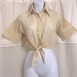 Vintage Eyelet Semi-Sheer Blouse